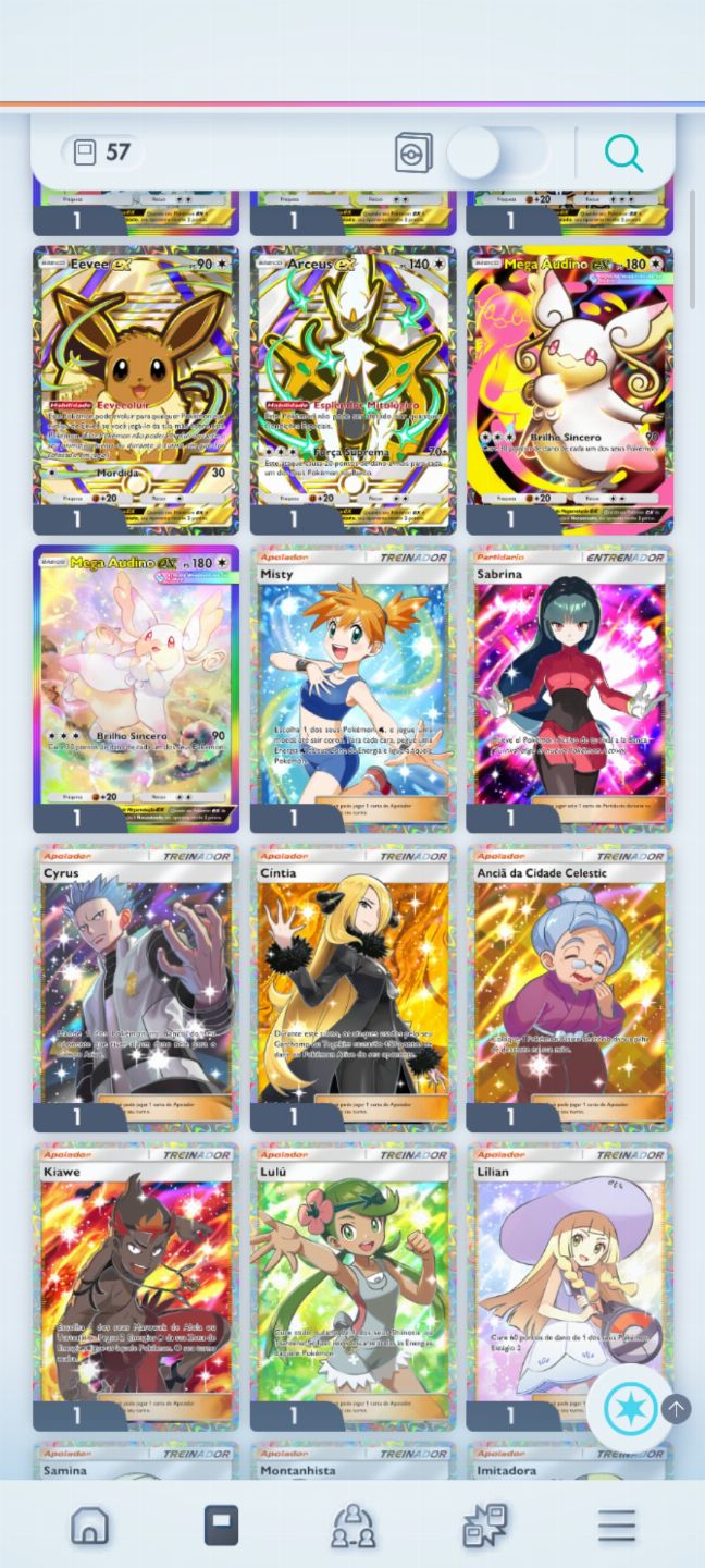 Duas contas pokémon pocket nível 60 e 40 as duas inclusas juntas, muitas raras