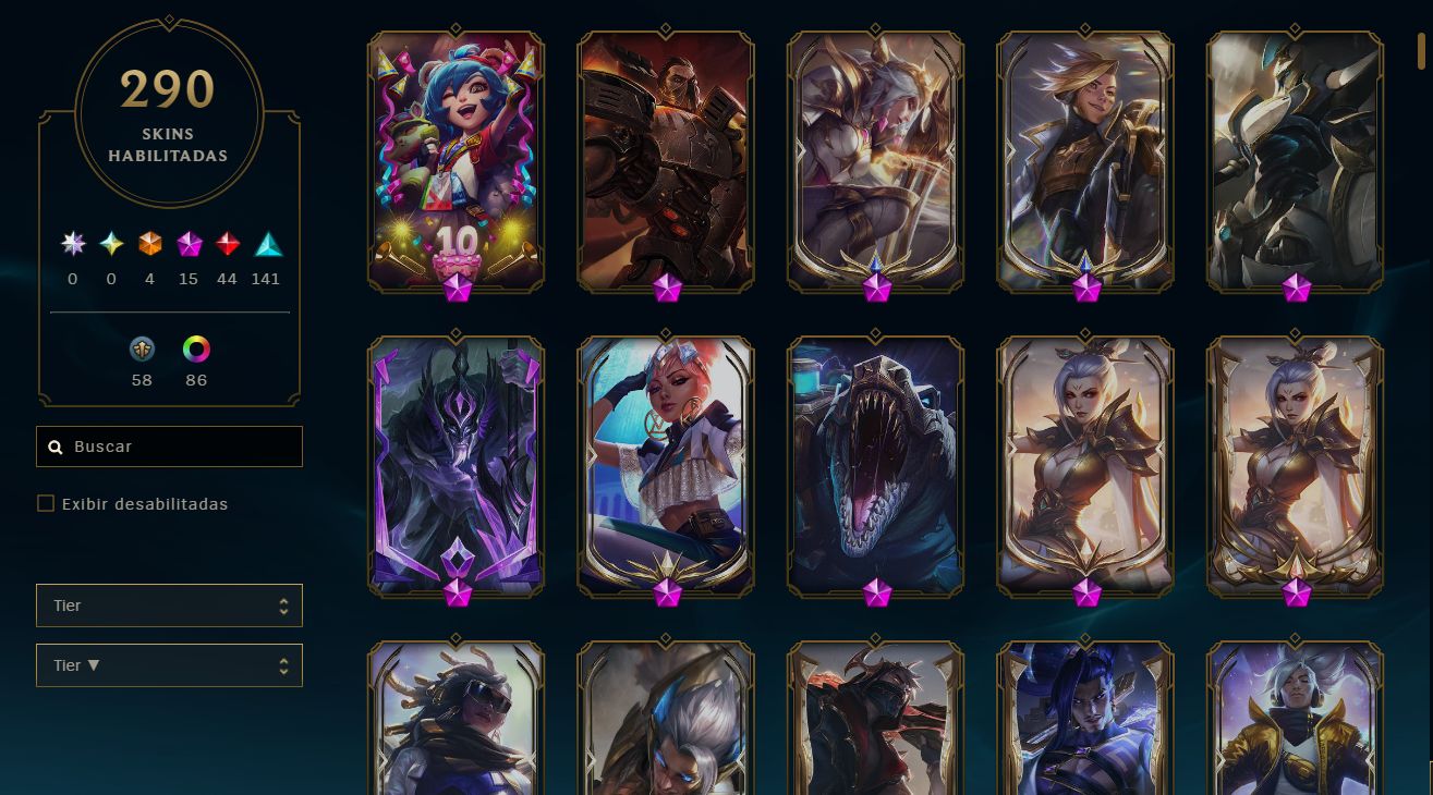 Conta Riot LoL skins e acessórios 10 anos mais + Valorant Bundle champions