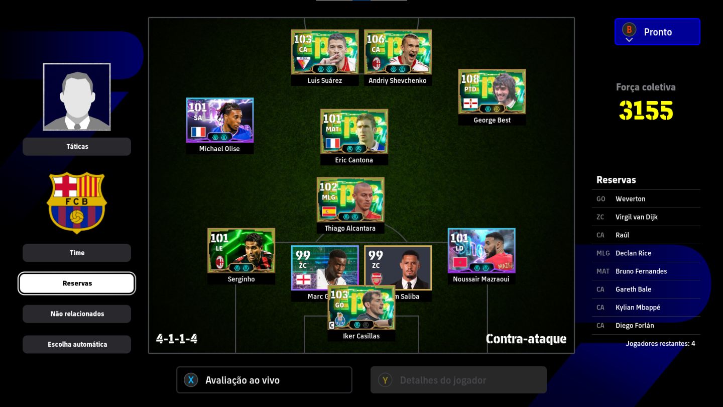 CONTA EFOOTBALL(STEAM) COM NOVO BEST 108 E NOVO SHEVCHENKO 106 E COMPANIA