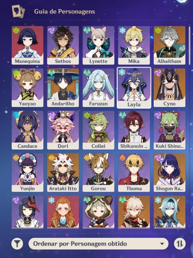 Conta Genshin Impact - AR 58 (16 personagens 5 estrelas + 7 armas 5 estrelas)