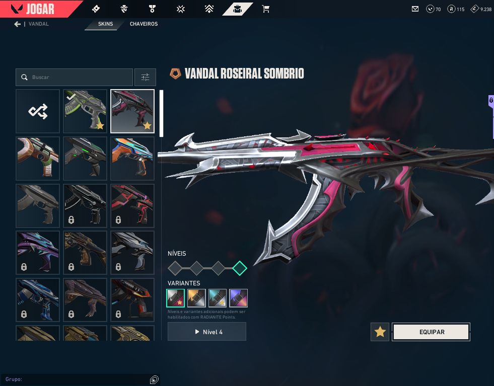 CONTA VALORANT COM PACOTE CHAMPIONS 2026, VANDAL, PHANTON, OP E SPECTRE