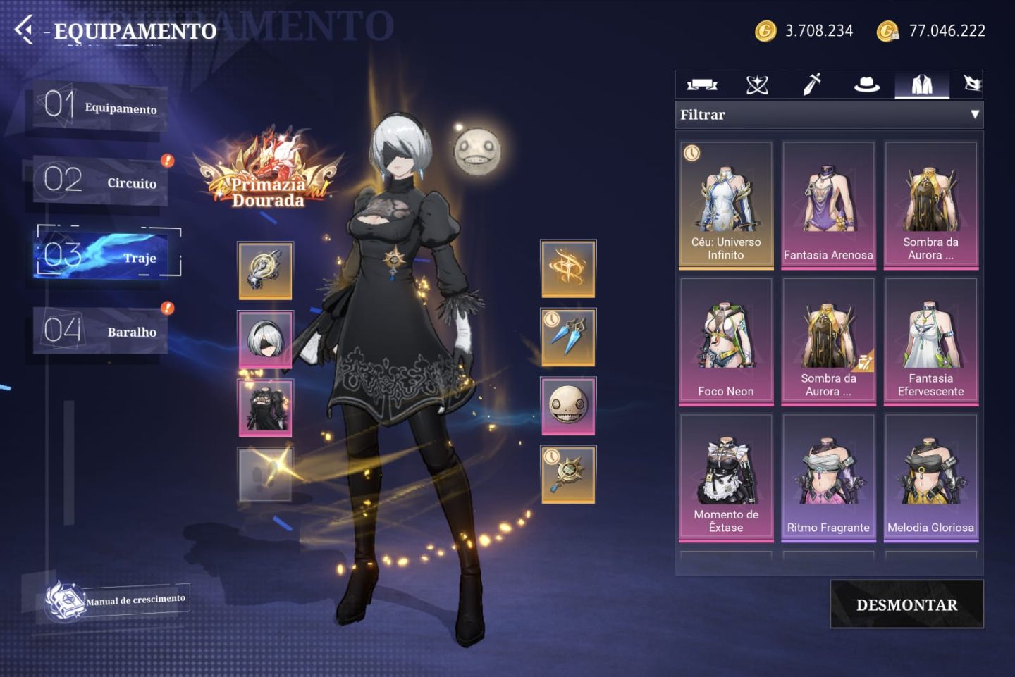Conta Crystal Of Atlan com 16K de Cristal e Colab com Nier