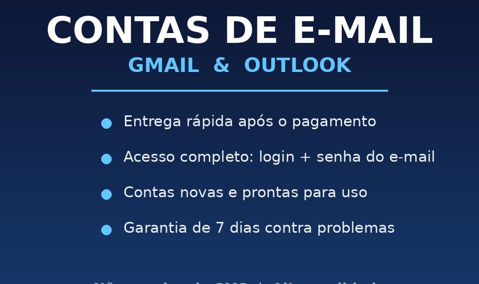 CONTAS GMAIL E OUTLOOK NOVAS | ACESSO COMPLETO | SEM SMS