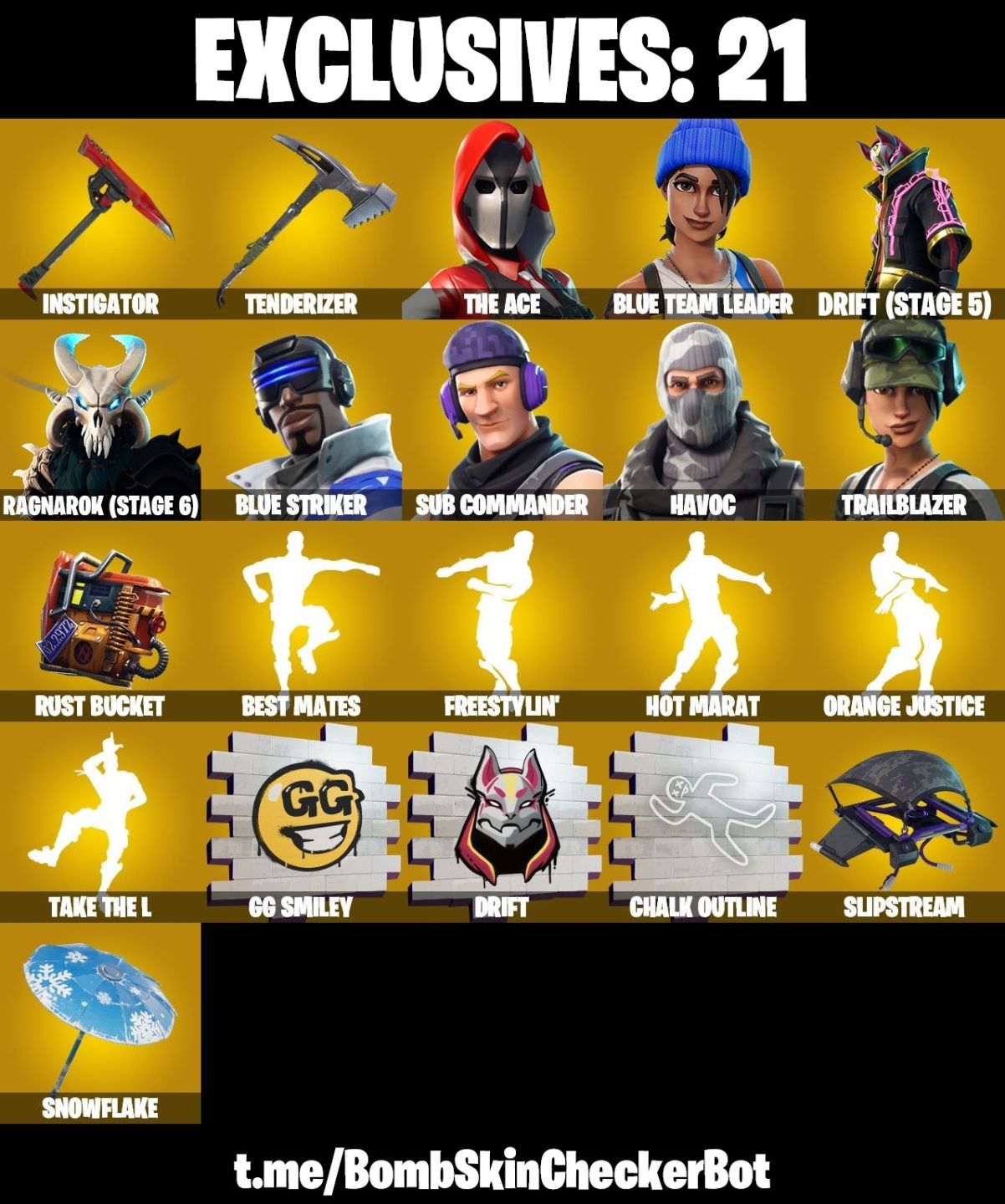 CONTA FORTNITE COM ATEMPORAL MAX 5, THE ACE , TAKE THE L, HAVOC & 40 SKINS OLDS
