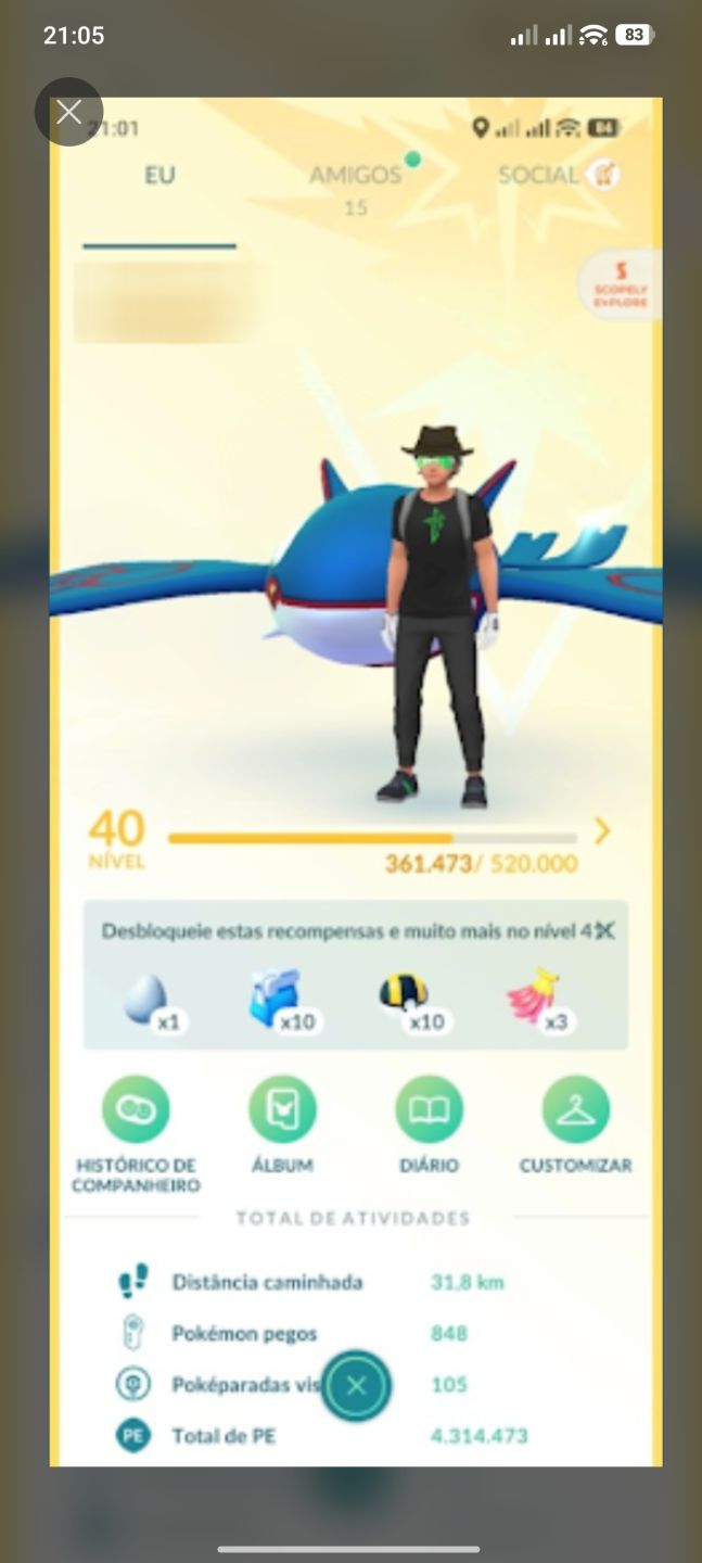 Conta Pokémon GO Lvl 40 | Lunala 100% IV | 76 Lendários, Shinys Meta, Eternatus