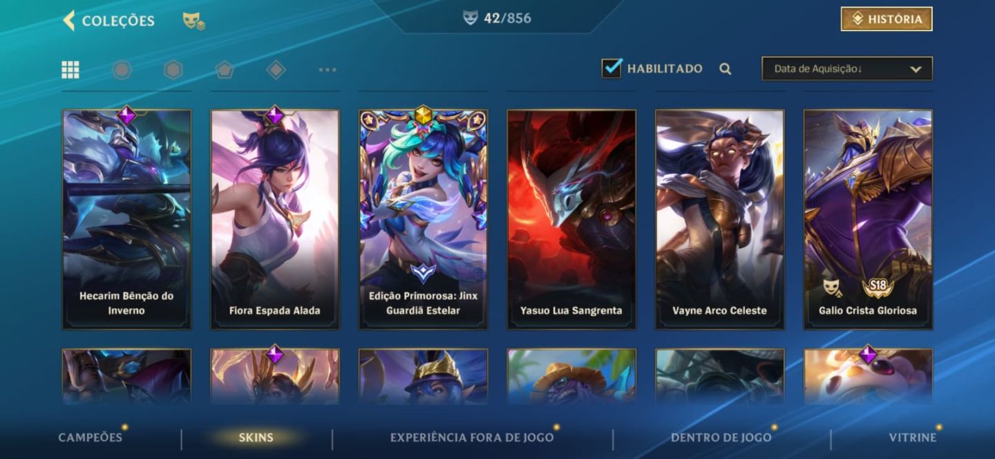 Conta Wild rift com diversas skins raras