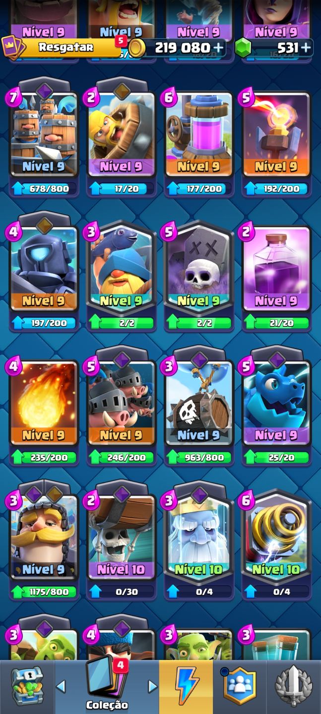 CONTA CLASH ROYALE ANTIGA (9 ANOS) | 4.334 TROFÉUS | 219K OURO + 531 GEMAS