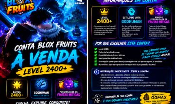 CONTA BLOX FRUITS LEVEL 2400+ | GODHUMAN | POSSIBILIDADE DE FRUTAS MÍTICAS |