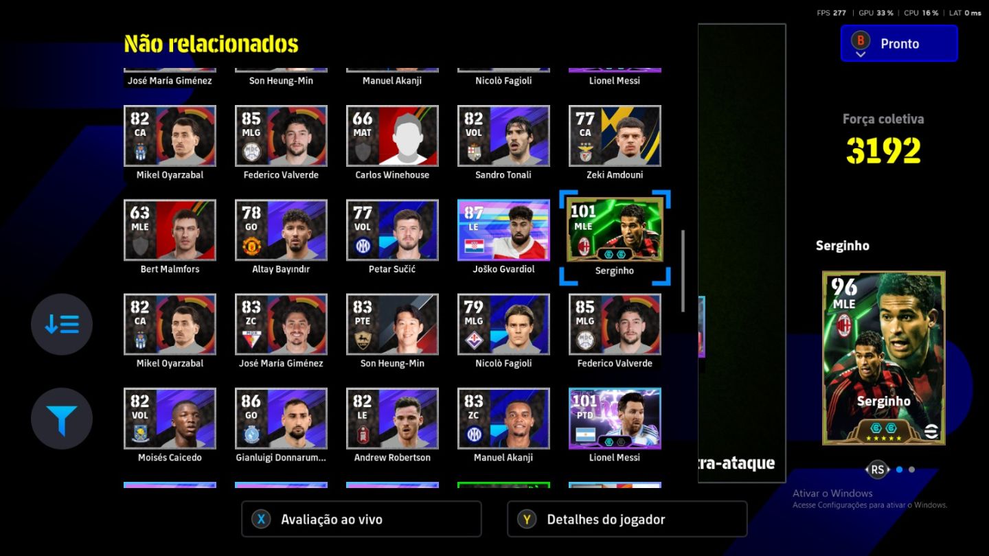 Conta efootball Steam/Pc messi big time, Pelé, etc.