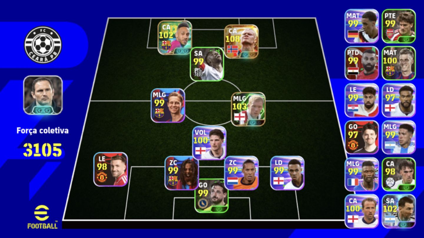 Conta efootball haaland 109 big time melhor do jogo 3100 de força coletiva