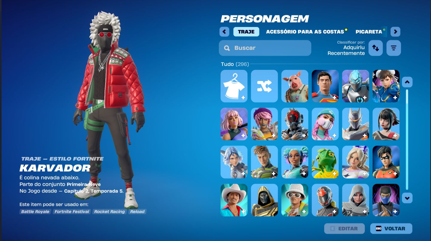 Conta Fortnite skins lendárias (Travis Scott, Kratos, Midas e outras)