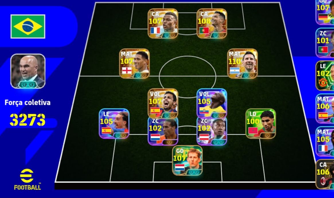 CONTA EFOOTBALL COM MESSI BIG TIME E CRISTIANO BIG TIME!!