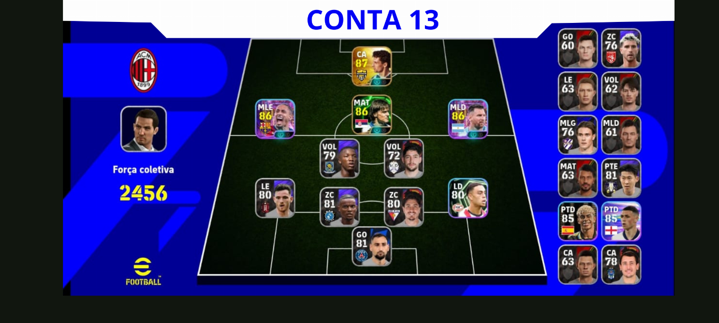 Contas Efootball Iniciais com Épicos/big Times Garantidos! Vol. 14