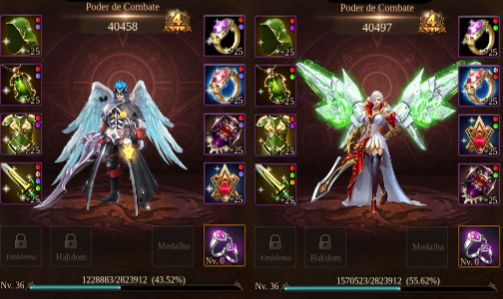 Casal de Guerreiros Lv 36 40k Wartune Ultra (Legend Online Mobile)