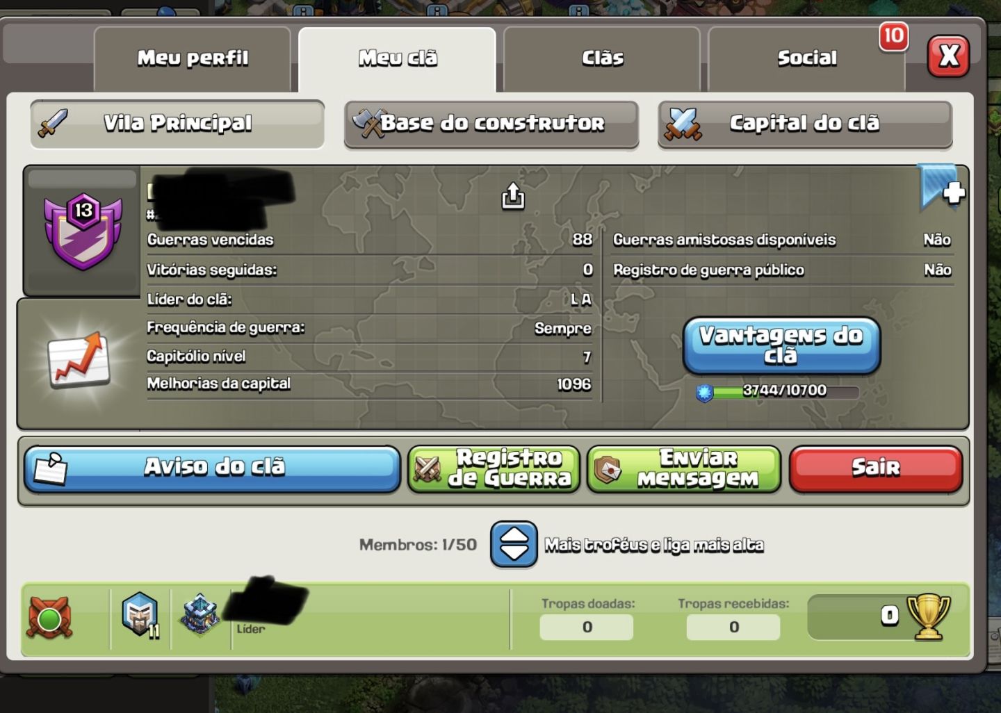 Clãs de clash of clans! Nivel 22, 15, 14, 13 e 10