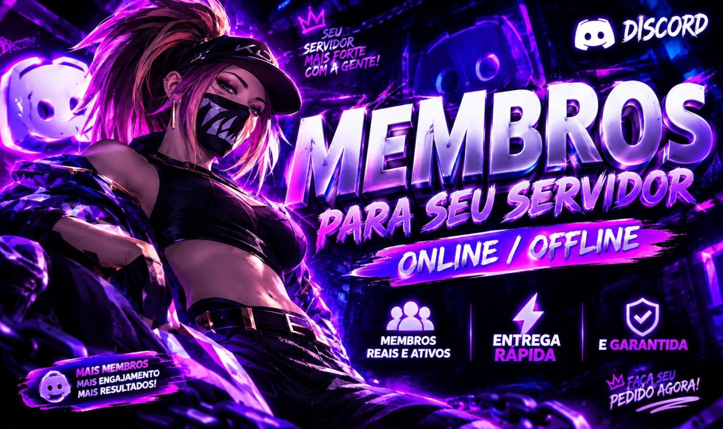 MEMBROS PARA DISCORD | ONLINE OU OFFLINE | RECARGA 30 DIAS