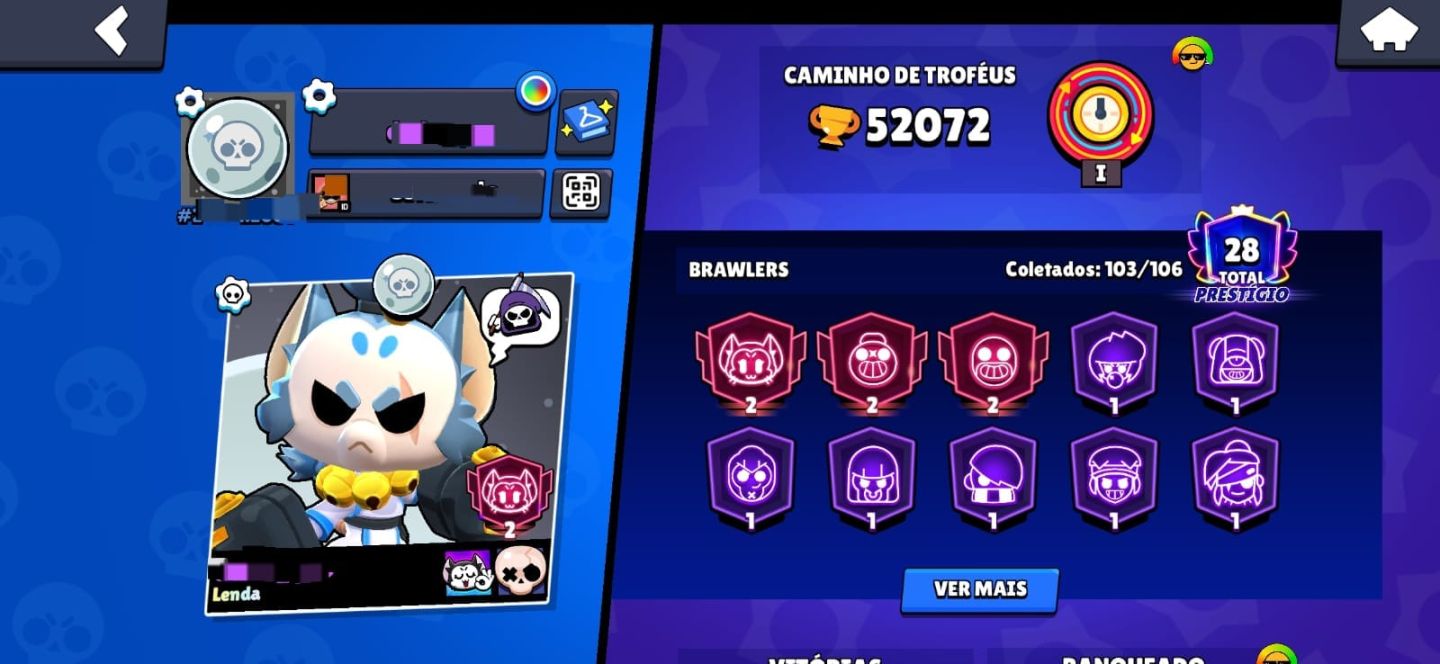 Conta de Brawl Stars 55k de troféus