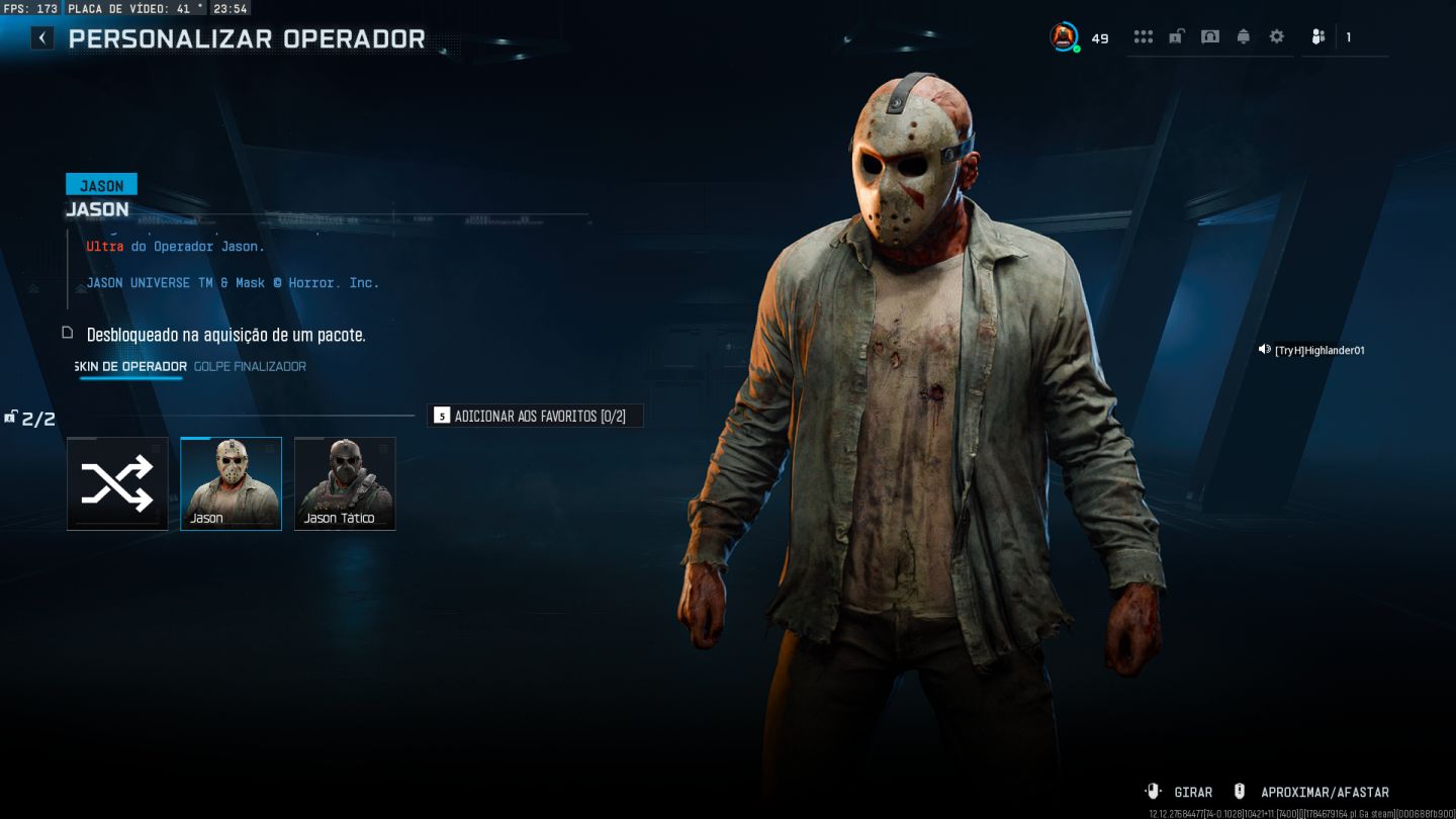 CONTA WARZONE SKINS RARAS COM BAILARINA, JASON, CHUCKY, NOIVA DO CHUCK, PREDADOR