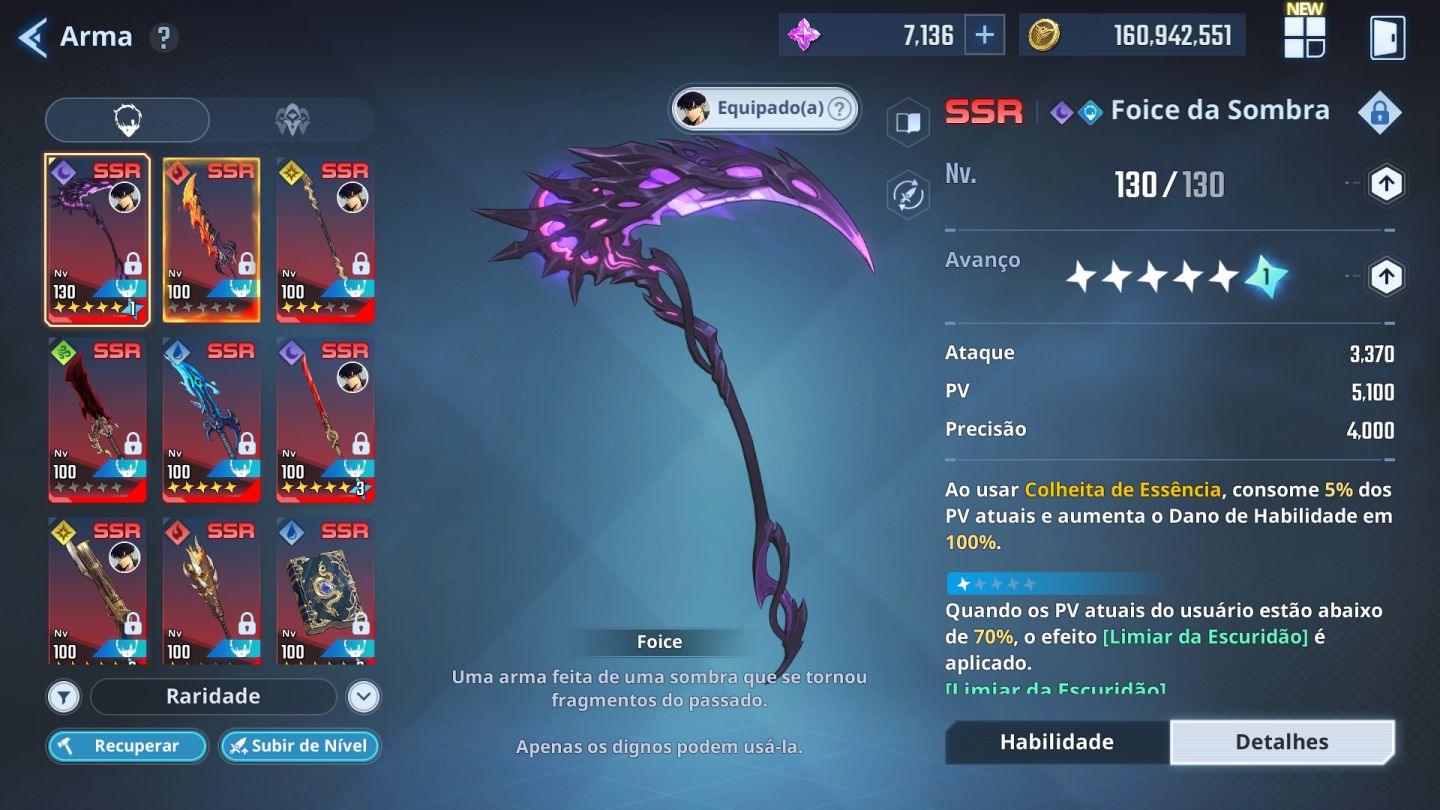 Conta com 2Milhoes de poder solo leveling Árise