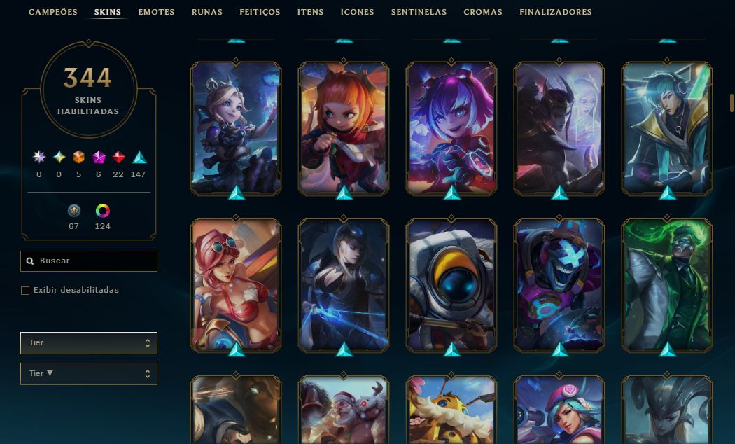 CONTA LOL | 344 SKINS | SEASON 2013