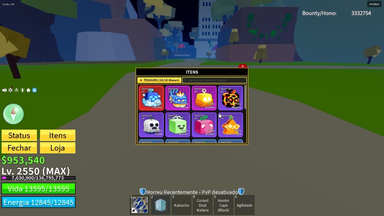 Conta de Roblox(com skins) - Blox Fruits, level max, cdk, gamepass,control e +