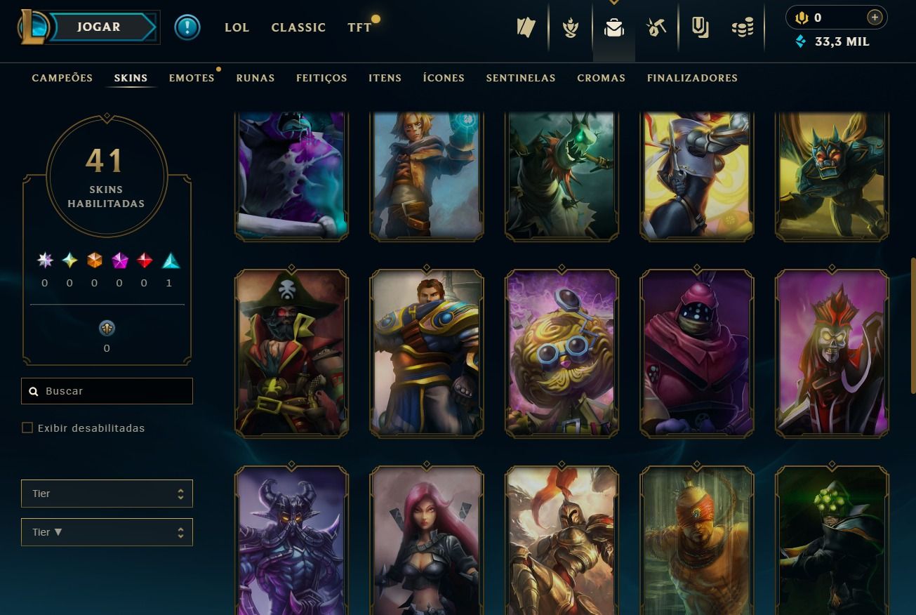 CONTA UPADA A MÃO - 41 SKINS - LVL 30 - 35 CAMPEÕES - 33K DE EA - SKINS NO BAÚ
