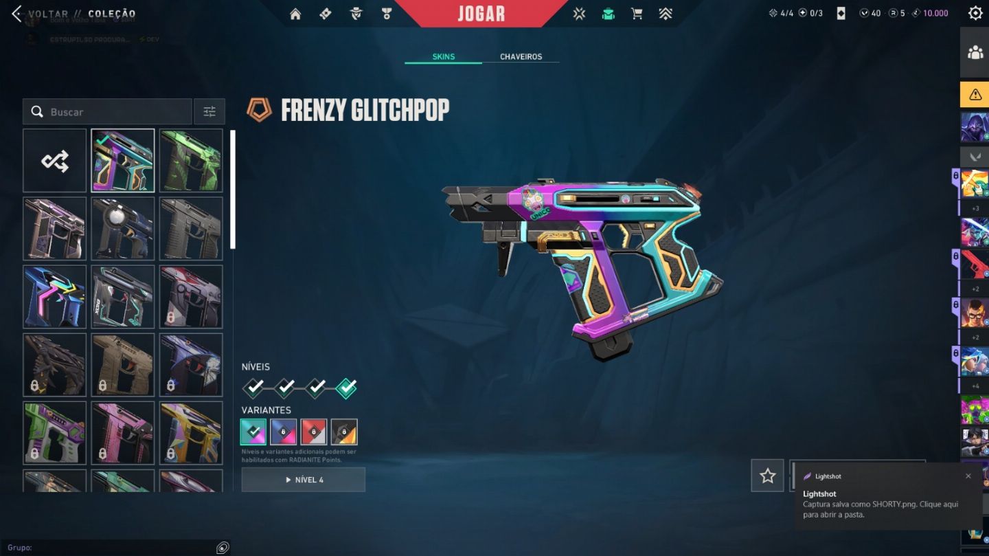 Conta valorant, top, cheia de skins por conta com sheriff arcane