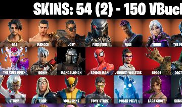 54 Skins | Spider-Man | Predator | Mandalorian | The Foundation | Raz | 150 VB