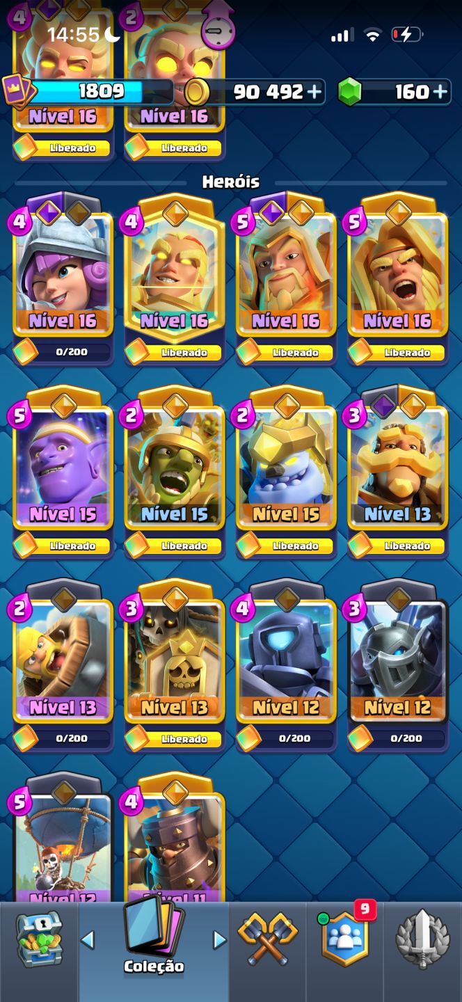 CONTA DE CLASH ROYALE FULL ARENA