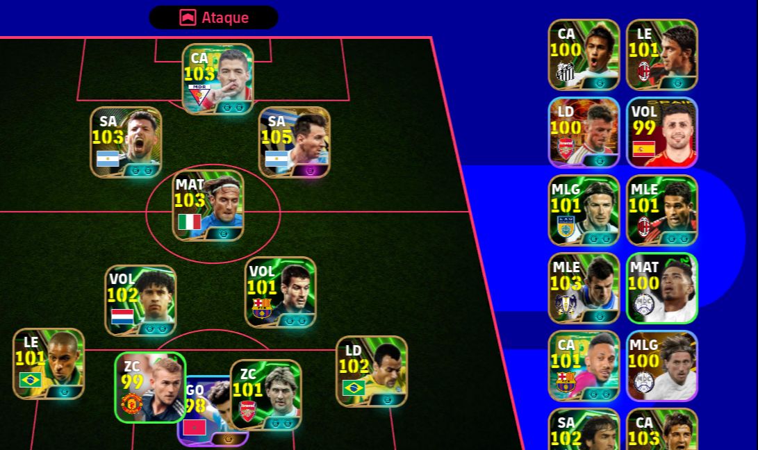 Conta de efootbal rara Messi 106 , Totti 103 entre outros