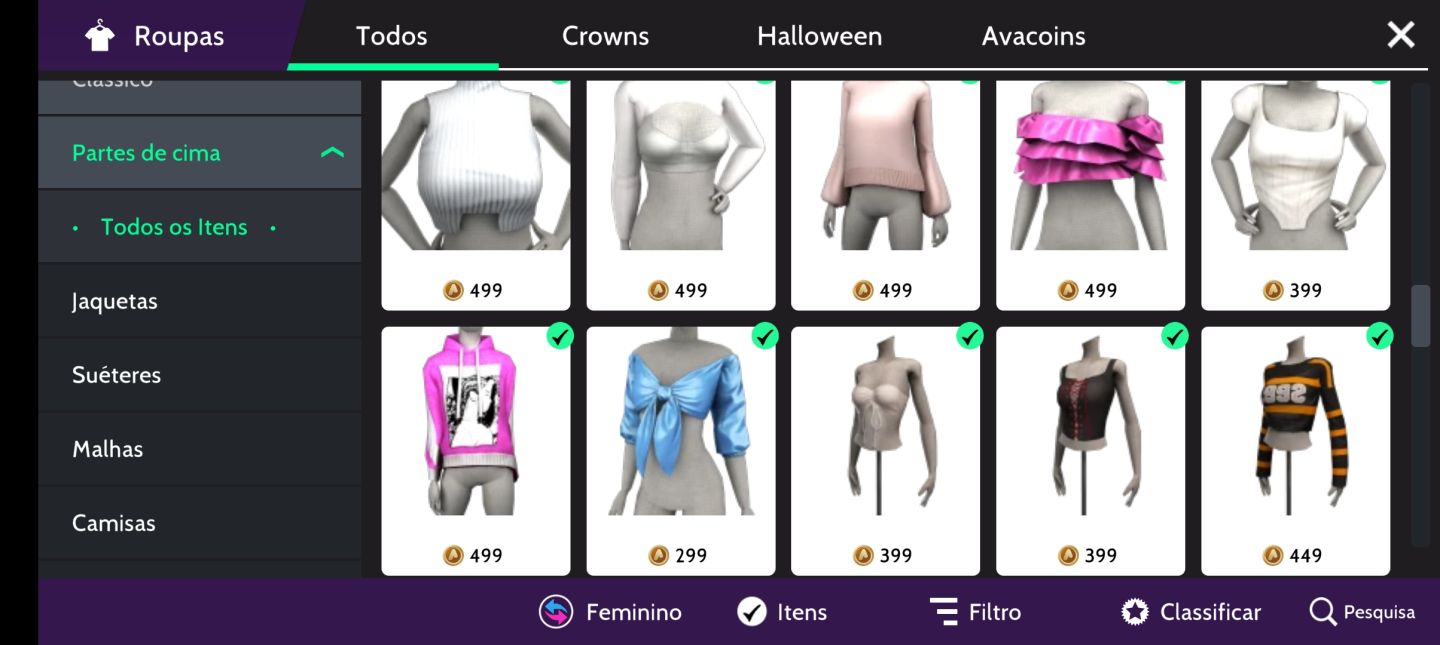 Conta feminina avakin level 18