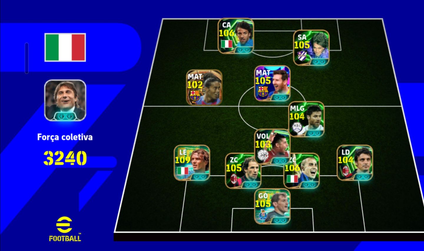 [Messi 105 do Pack] Conta Cheia De Épicos!! 3240 De Força Máxima!!