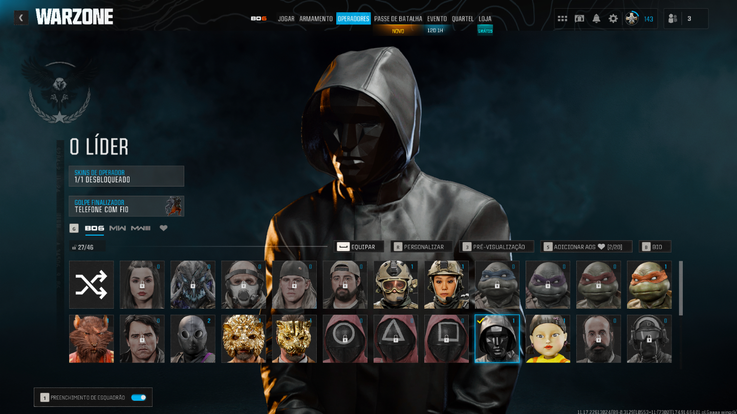Conta warzone com muitas skins