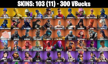CONTA FORTNITE COM 103 SKINS BLUE TEAM LEADER/DEADPOOL/RELIK/TRACE/DUSKI/IRIS