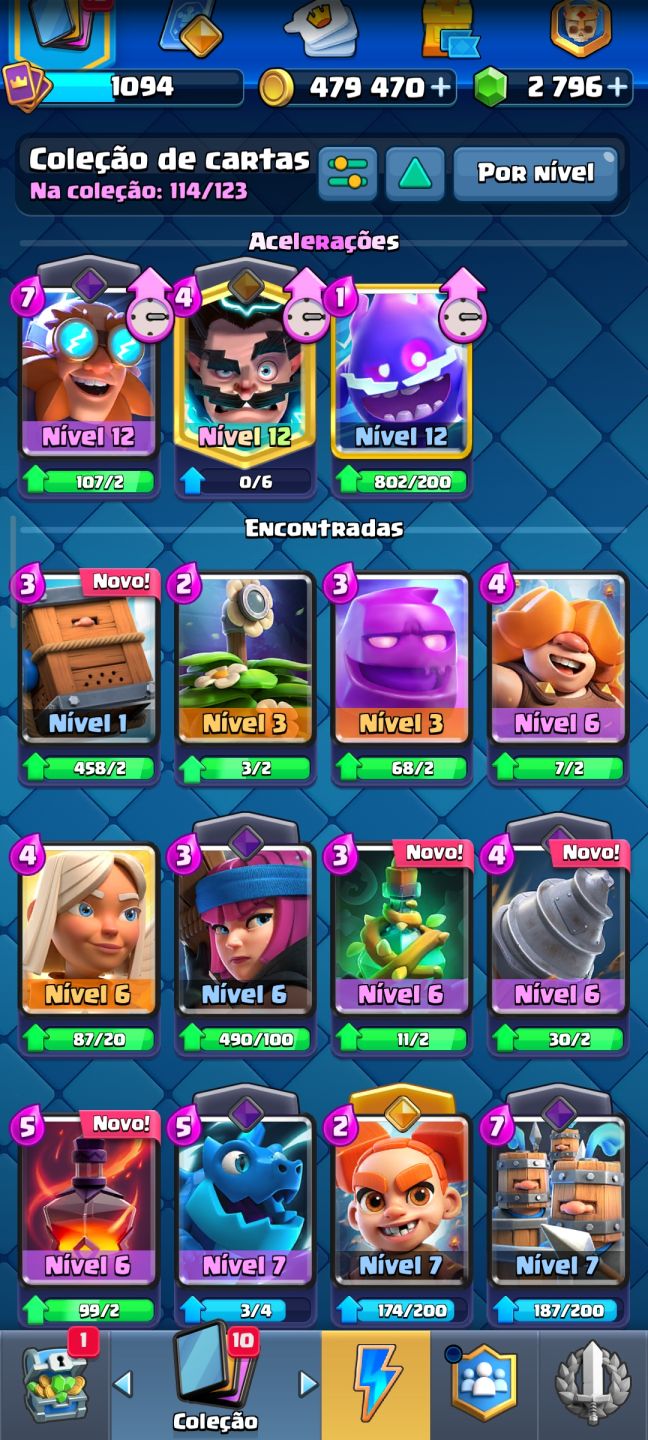 CLASH ROYALE | 6153 TROFÉUS | 114 CARTAS | 2796 GEMAS | 479K OURO | 3 EVOLUÇÃO