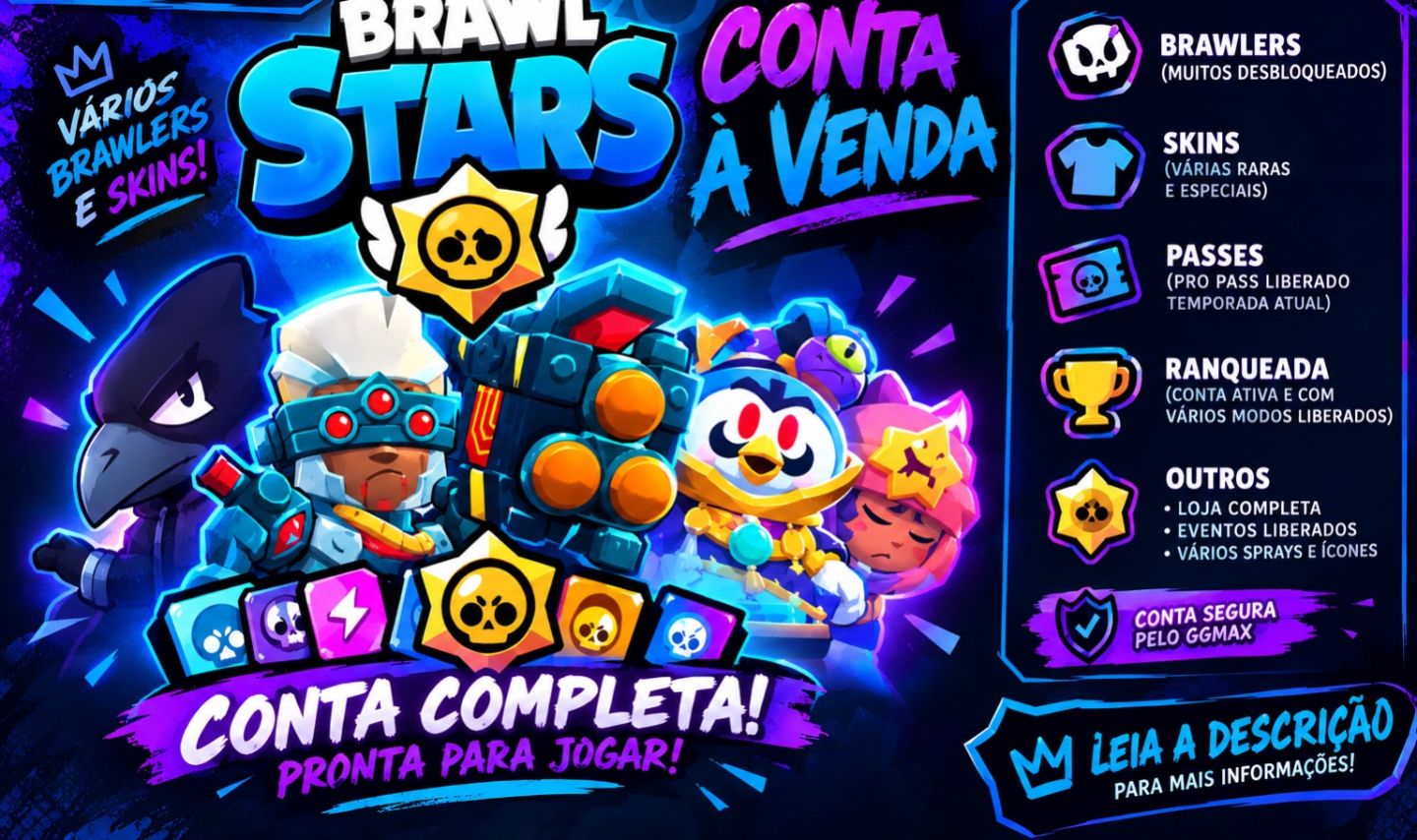 CONTA RARA E FORTE NO BRAWL STARS! | PASSES + MUITOS RECURSOS