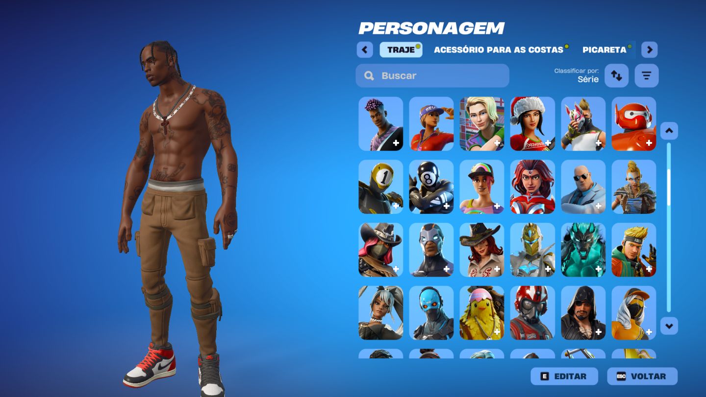 CONTA FORTNITE OG 2018 | TRAVIS SCOTT | MIDAS | SALVE O MUNDO FUNDADOR