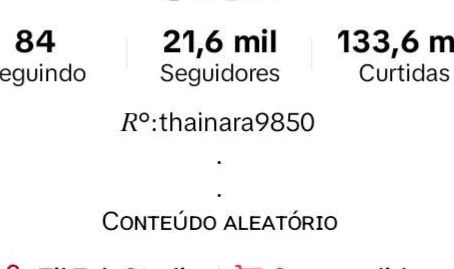 Conta ttk com mais de 20k seguidores