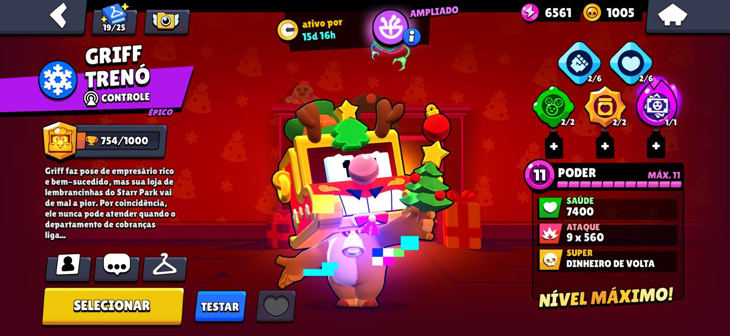 Conta de Braw stars com quase 39k troféus e várias skin raras e 22 prestígios