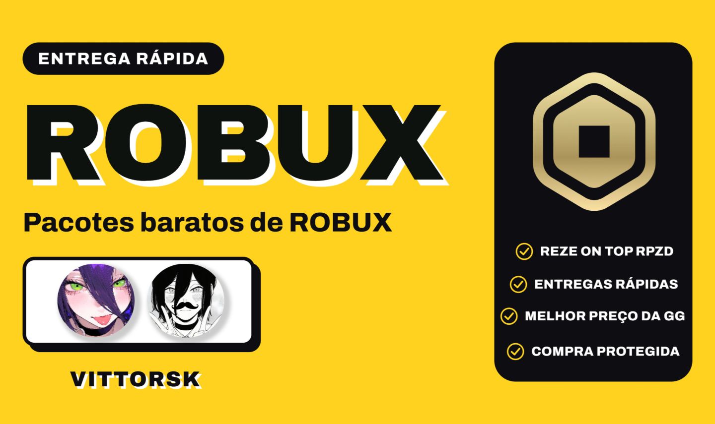 Robux SEM TAXA via Roblox Plus | Entrega Rápida e Segura | Vittorsk