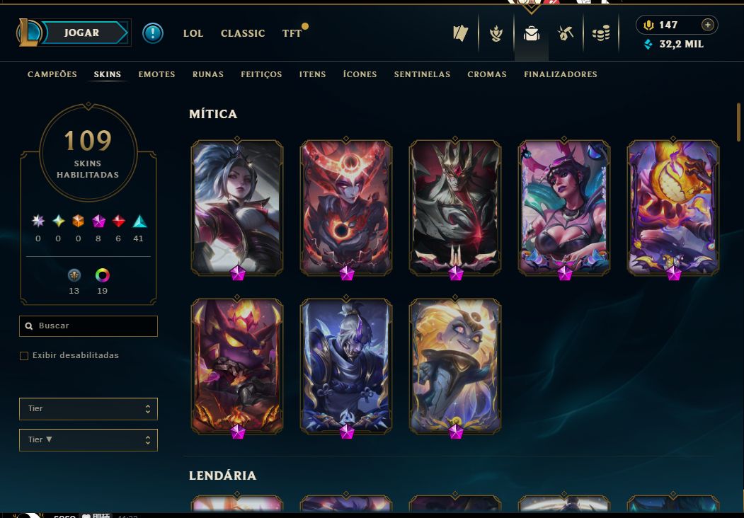 Conta lol e valorant riot games mono akali e qiyana lvl 100