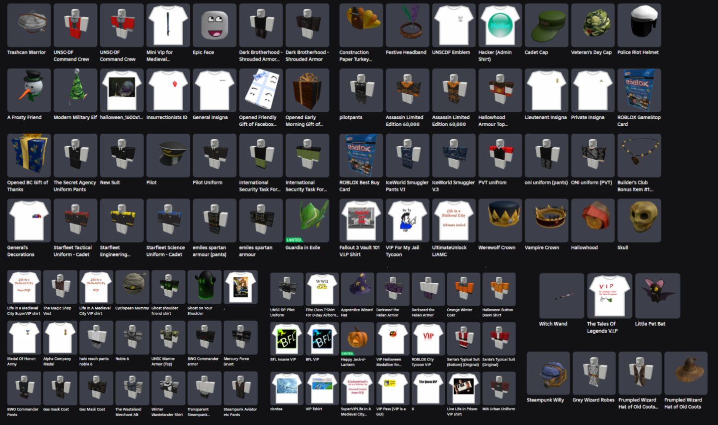 CONTA ROBLOX ANTIGA 2010 COM EPIC FACE + 75 OFFSALES E 31K DE RAP [UNVERIFIED]