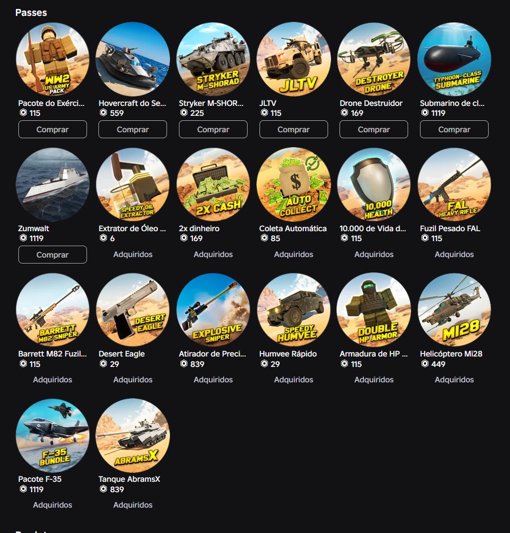 Conta do Roblox desde 2017 com gamepass!