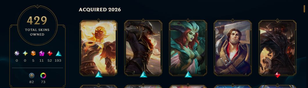 Conta no League of Legends, Mestre 500 pontos, +400 skins, +50 lendárias.