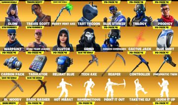 Conta Fortnite com Travis Scott, Glow, STW Fundador e Picareta Minty