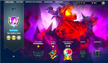 SKIN NASUS INFERNAL LENDÁRIA + [ RANQUEADA DESBLOQUEADA ] + [ TROCA NICK ]