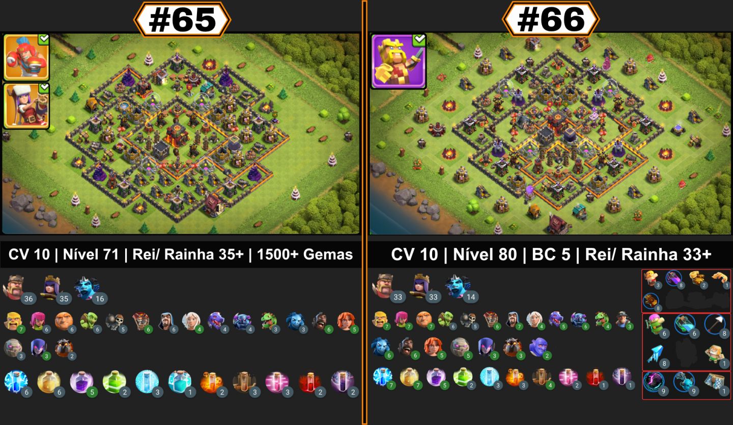 CONTAS CLASH OF CLANS | CVS UPADOS, FULL, SEMI-FULL, RUSHADOS, CLÃS, SKINS