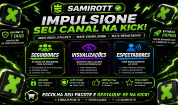 (MENOR PREÇO) KICK.COM - ESPECTADORES - VISUALIZAÇÕES - SEGUIDORES