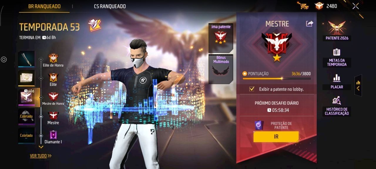 CONTA FREE FIRE LVL 15 MESTRE BR| TUNG TUNG|HYPE VISU|CAMISA FLUXO E 686 DIMAS