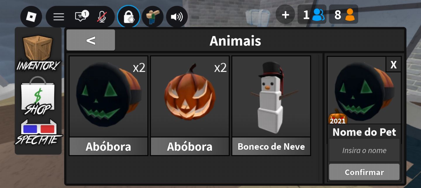 Itens limitados!!! Pet, facas e armas (Murder Mystery 2 MM2)